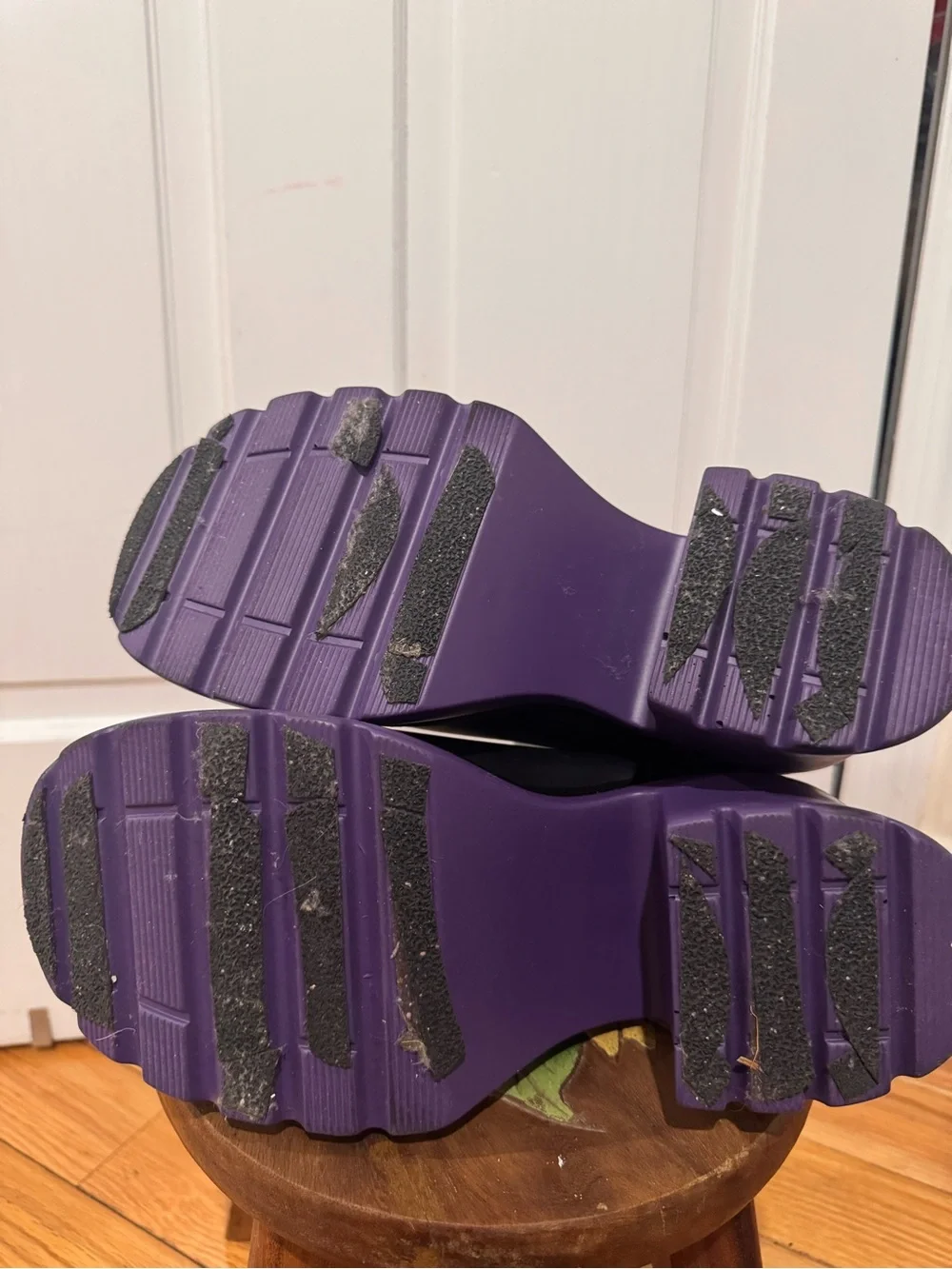 Forever 21 Black Chelsea Platform Boots with Purple Soles